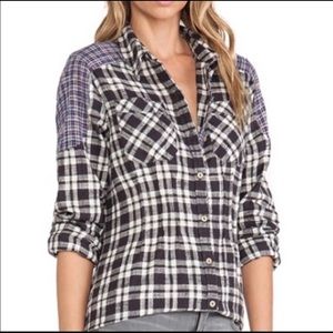 Free People Catch Up With Me Flannel Plaid Size XS